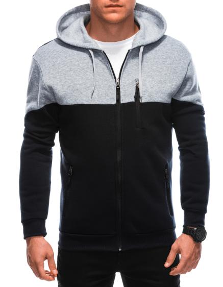 Pánska mikina na zips B1613 tmavomodrá