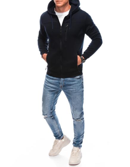Pánska mikina na zips B1614 tmavomodrá
