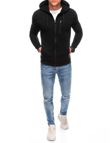 Pánska mikina na zips B1614 čierna