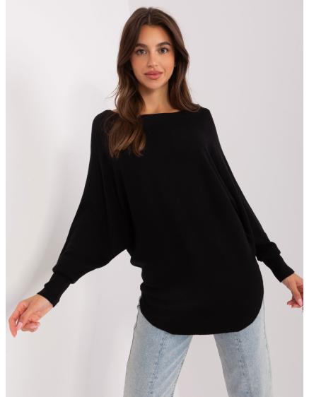 Dámsky plus size sveter ETINIA čierny