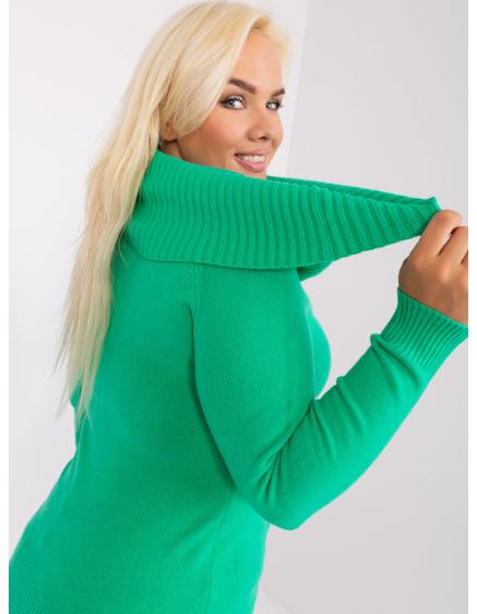 Dámsky plus size sveter ELMA zelený