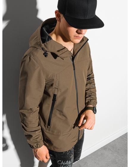 Férfi steppelt kabát C478 barna