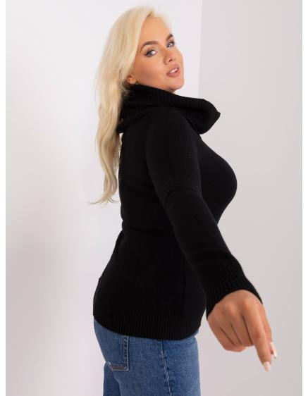 Dámsky plus size viskózový sveter DENTAW čierny