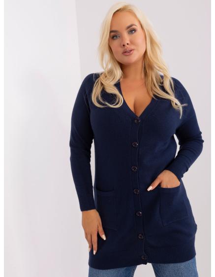 Dámsky plus size viskózový sveter OSRAD tmavomodrý