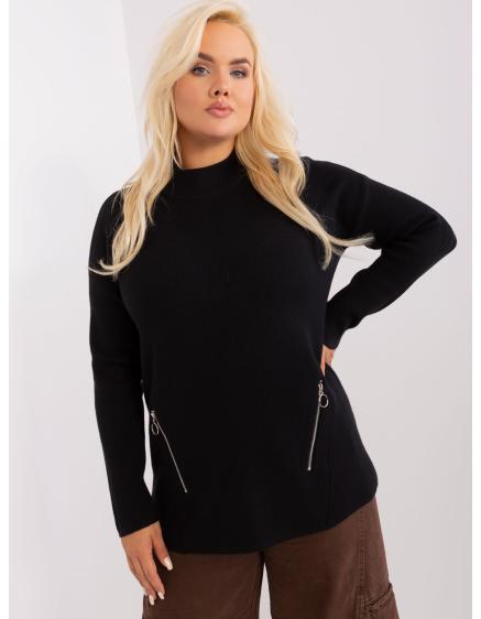 Dámsky plus size viskózový sveter DASH čierny