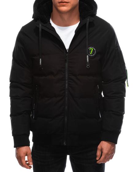 Férfi steppelt télikabát 617C fekete