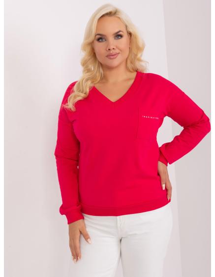 Női plus size blúz zsebbel ETINA piros
