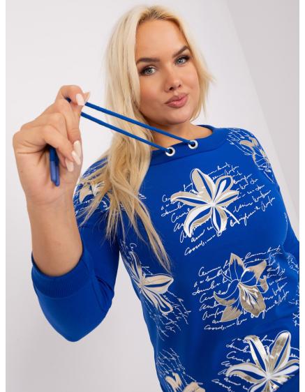 Dámská halenka plus size se vzorem ADARI kobaltová