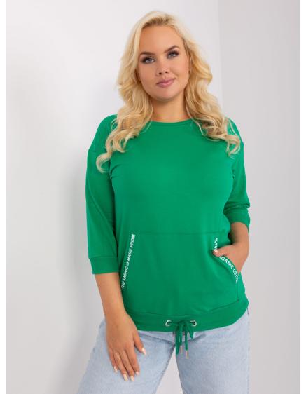 Női plus size blúz pamutból ITINE zöld