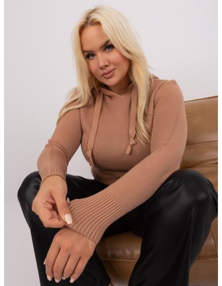 Női plus size pulóver SIKO barna