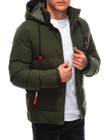 Férfi téli steppelt dzseki 618C khaki