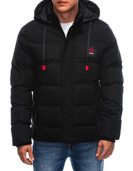 Férfi steppelt télikabát 618C fekete