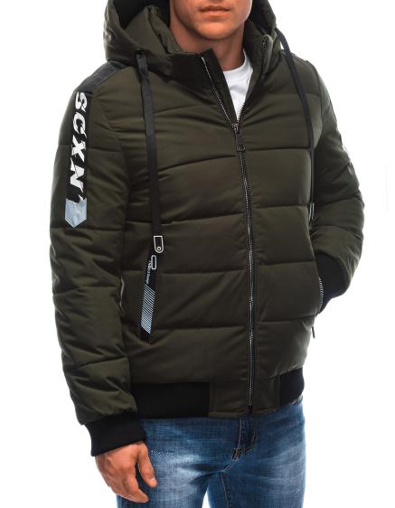 Pánská prošívaná zimní bunda 574C khaki barva