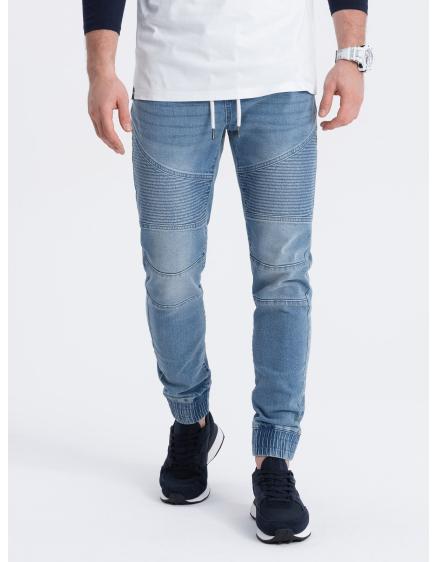 Férfi farmer nadrág JOGGER FIT steppeléssel kék