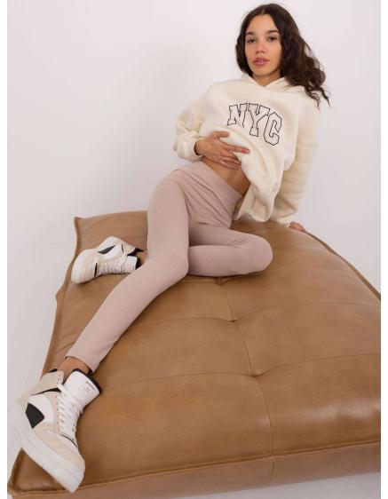 Női leggings elasztikus derékkal RUE PARIS bézs színű
