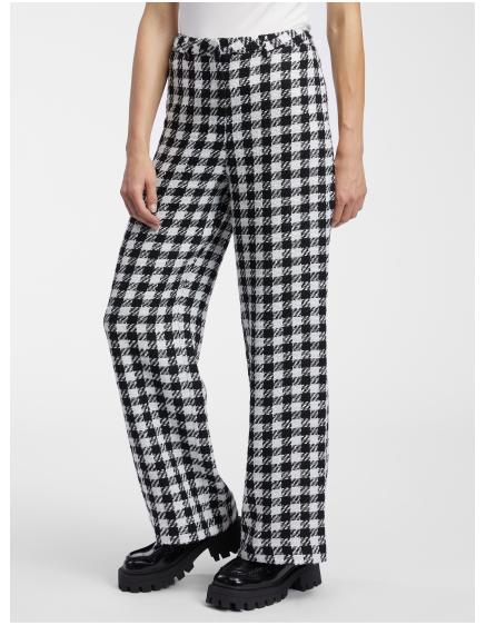 Fehér és fekete női mintás nadrág