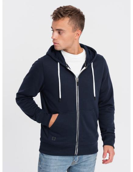 Pánská mikina na zip s kapucí BASIC tmavě modrá