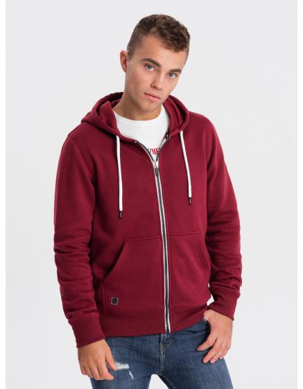 Pánska mikina na zips BASIC bordová