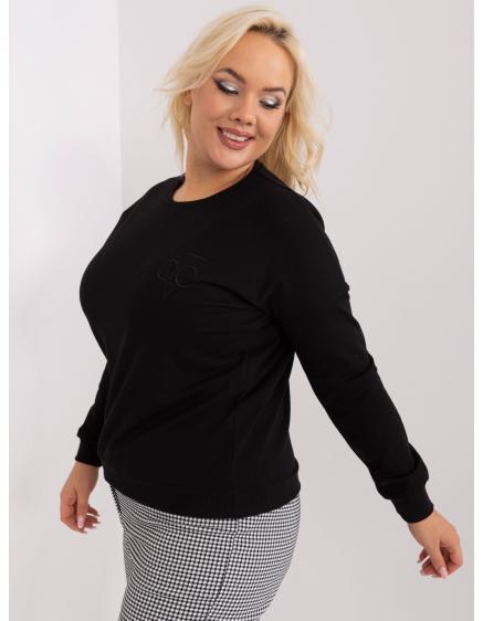 Dámska plus size blúzka s dlhým rukávom FIORA čierna