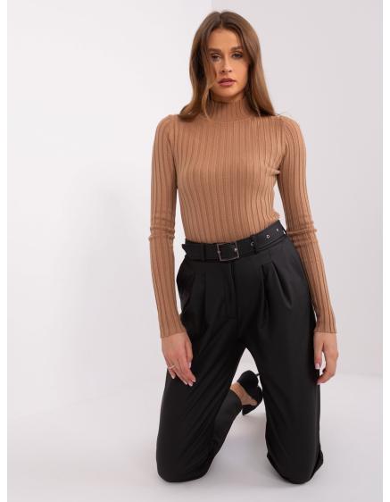 Dámské kalhoty z ekokůže s rovnými nohavicemi ALEXIA černé