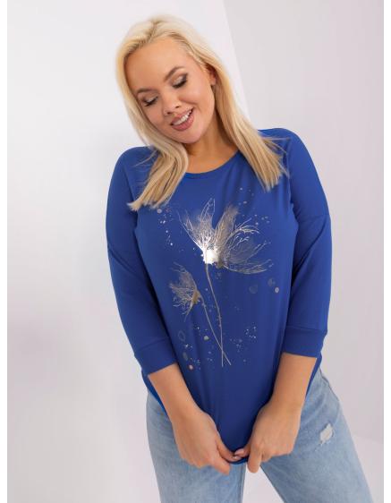 Dámská halenka plus size z bavlny PEO kobaltová