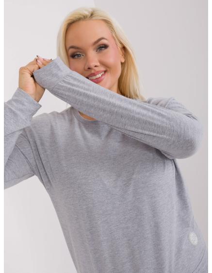 Dámska plus size blúzka z bavlny AWE sivá