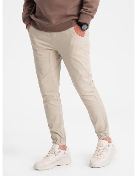 Pánske látkové nohavice JOGGERS V10 P885 beige