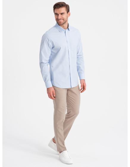 Pánská bavlněná klasická košile REGULAR V1 OM-SHOS-0154 modrá