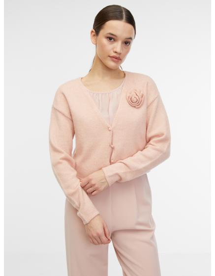 Sárgabarack színű női kardigán gyapjúkeverékkel