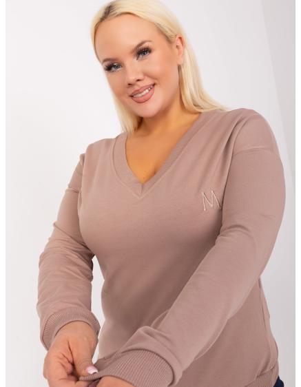 Dámská halenka plus size z bavlny TERA tmavě béžová