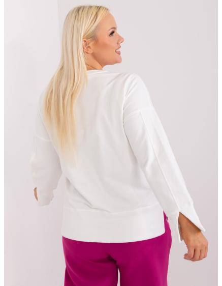 Női plus size kerek nyakú blúz MINEA ekrü színű