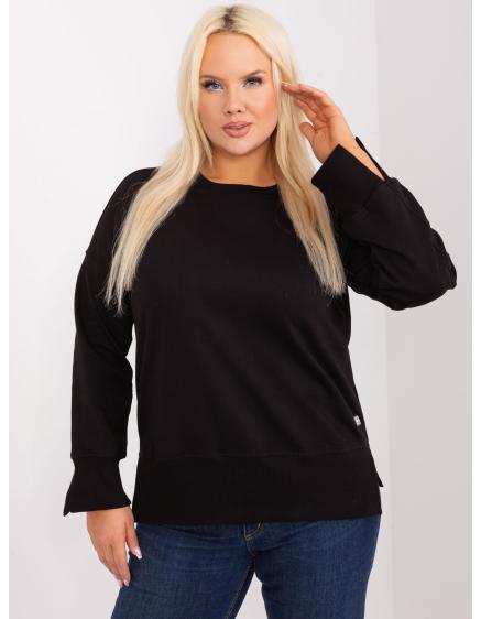 Dámska plus size blúzka s rozparky na rukávoch WITAS čierna