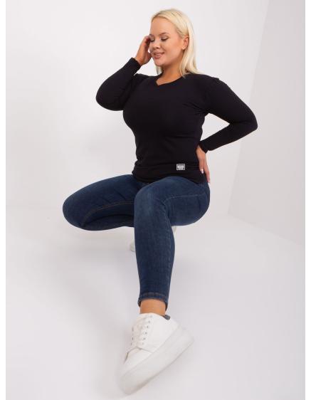 Dámska plus size blúzka s dlhým rukávom DREA čierna