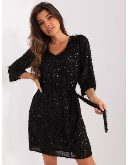 Dámské šaty s vázáním IKTA černé