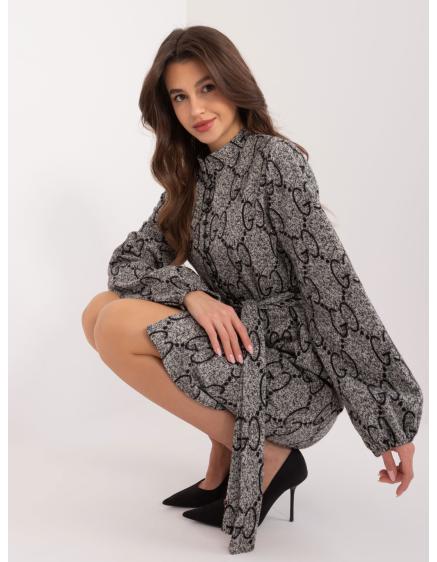 Dámské šaty s knoflíky SEW šedočerné