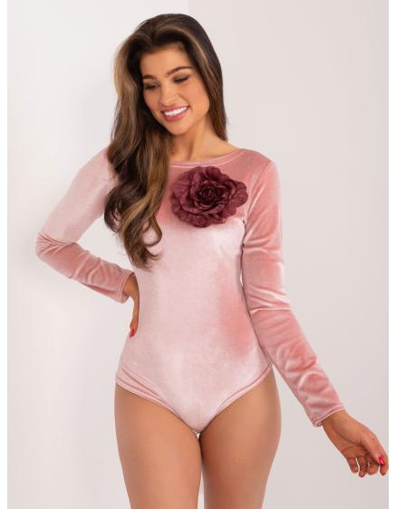 Női bodysuit virággal Sama világos rózsaszínű