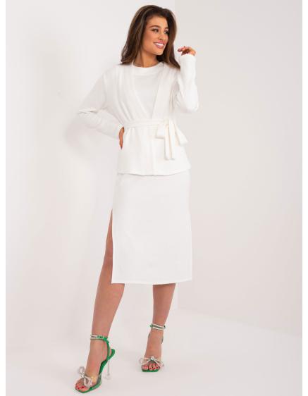 Dámská souprava se šaty a přehozem VIC ecru