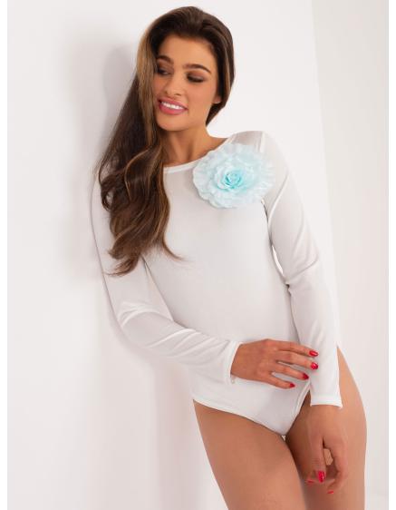 Női kerek nyakú bodysuit POKA ekrü színű
