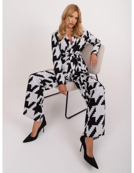 Dámský ležérní komplet se vzorem CINDY šedočerný