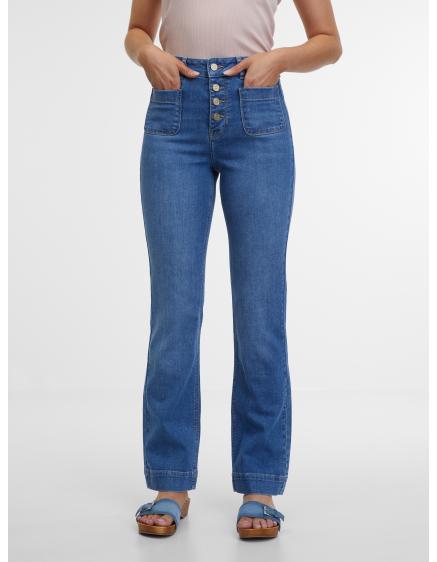 Kék női bootcut farmer