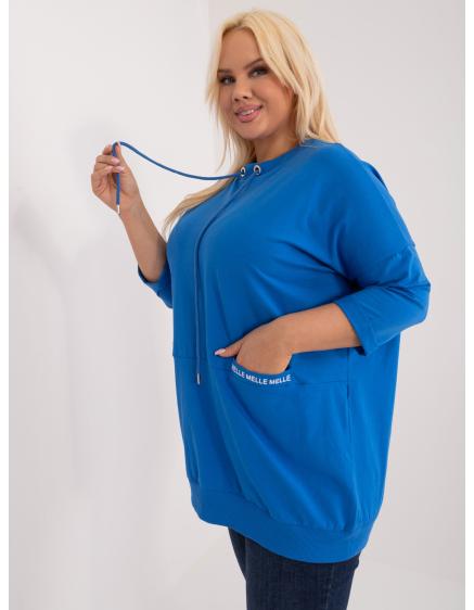 Dámska plus size blúzka so zaväzovaním REAV tmavomodrá