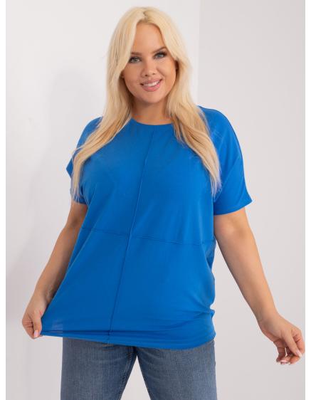 Dámska plus size bavlnená blúzka FIRA tmavomodrá