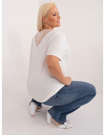 Dámska sieťovaná blúzka plus size POTA ecru