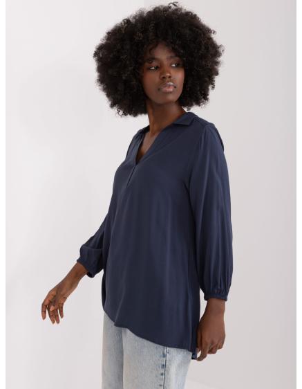 Női blúz gallérral SUBLEVEL tengerészkék