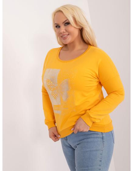 Női plus size blúz sötét sárga