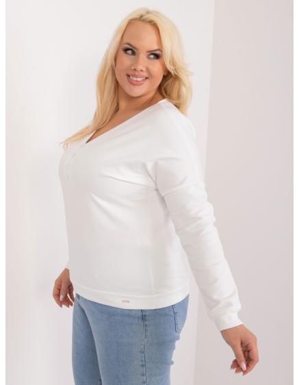 Dámská halenka plus size s výstřihem do V ecru