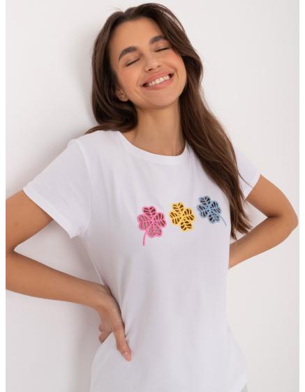 Dámske tričko s aplikáciou BASIC FEEL GOOD biele