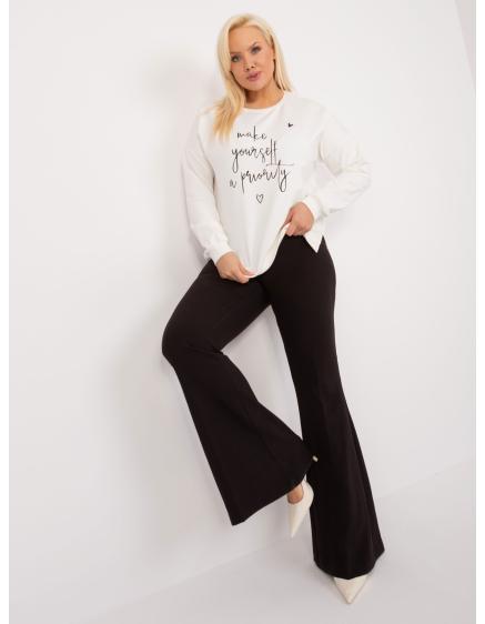 Női plus size hosszú ujjú blúz ekrü színben