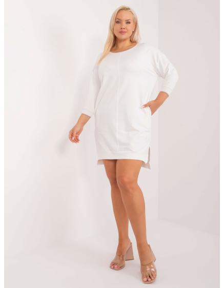Dámské šaty s rozparky plus size ecru
