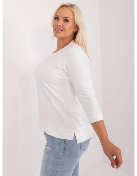 Női plus size pamut blúz ekrü színben